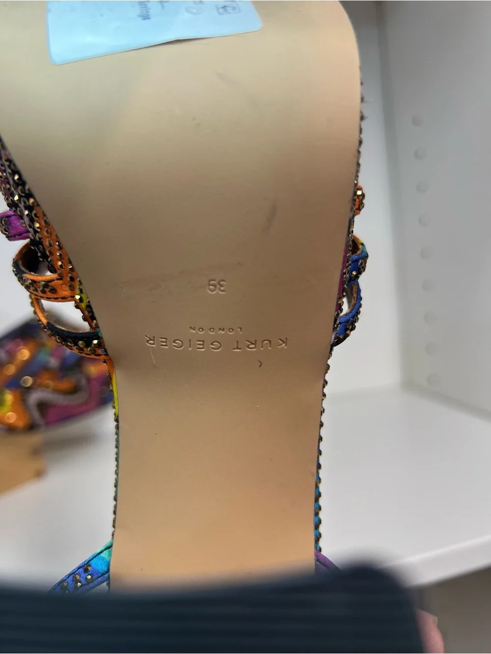 🔥Kurt Geiger Multicolor Rhinestone Platform Sandals brand new size 39 fit a 8.5